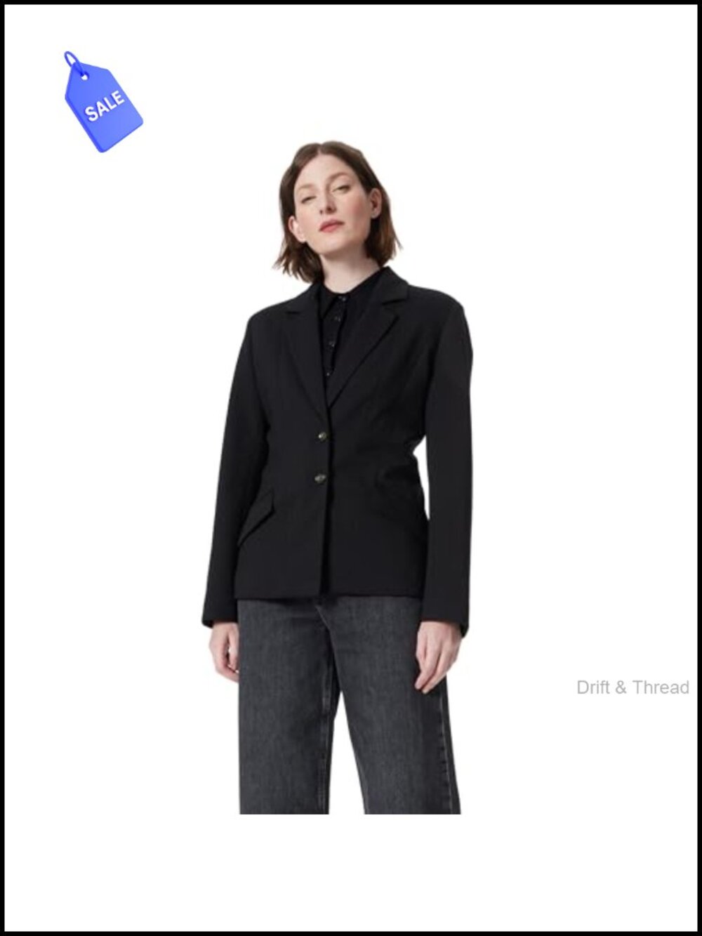 Women's Seamed Double Button Front Blazer with Lining Long Sleeve
